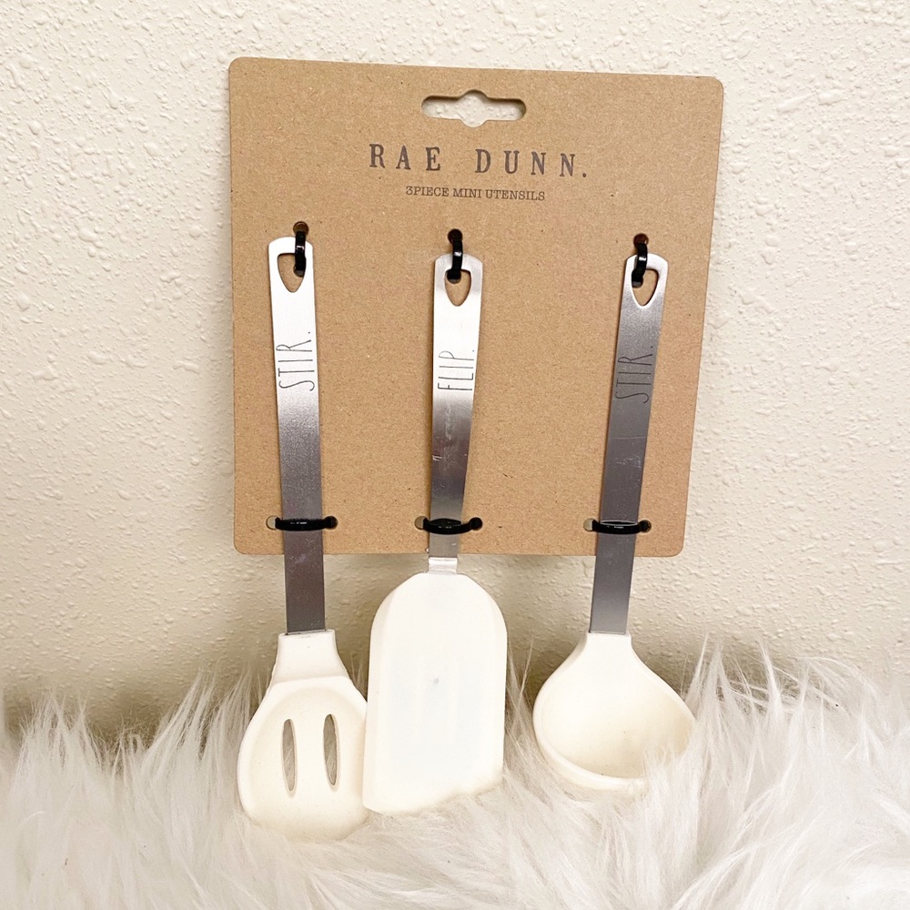 Rae Dunn STIR, FLIP, STIR 3 Piece Mini Utensil Set
